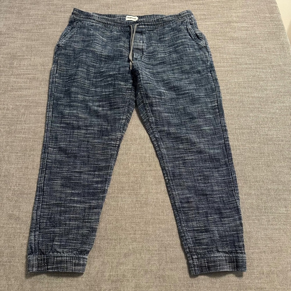 Taylor Stitch Morse Pant Mens XL Indigo Slub Organic Cotton Textured